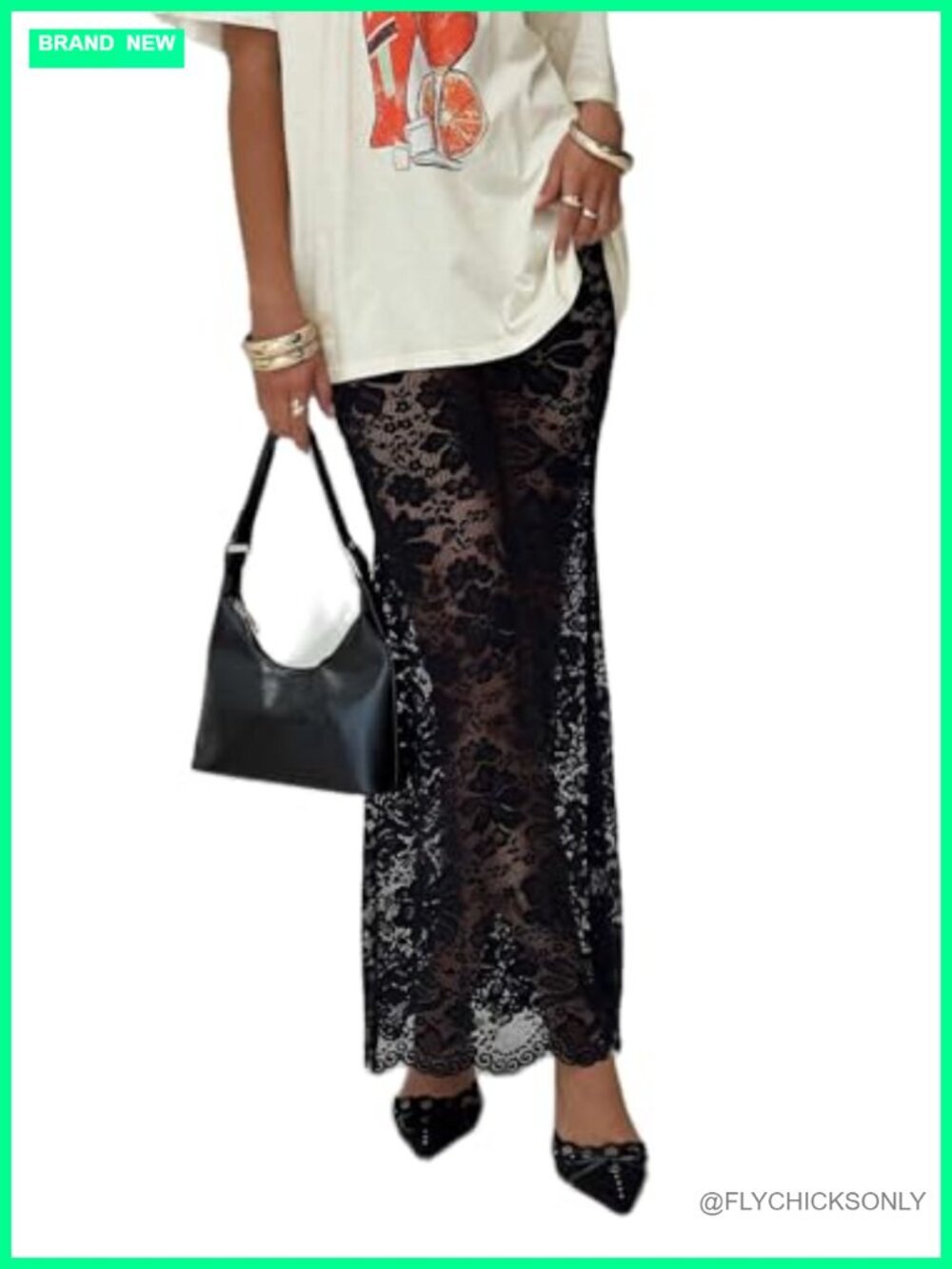 Y2k Sheer Lace Maxi Skirt Mermaid Hem Beac